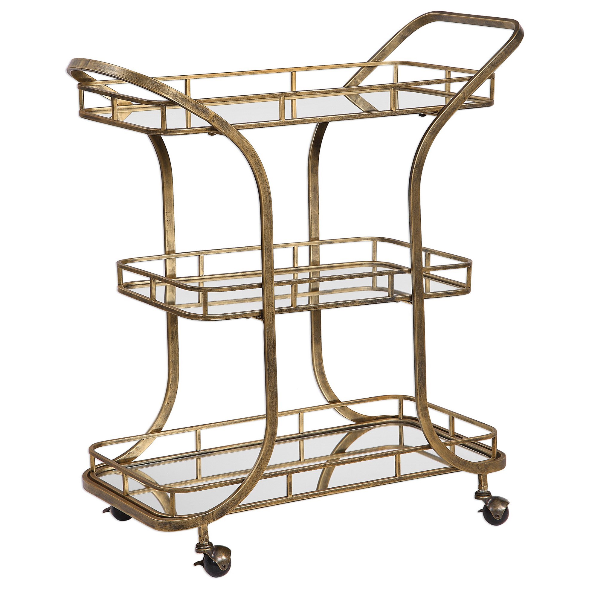 Uttermost Accent Furniture 24876 Stassi Gold Serving Cart Mueller